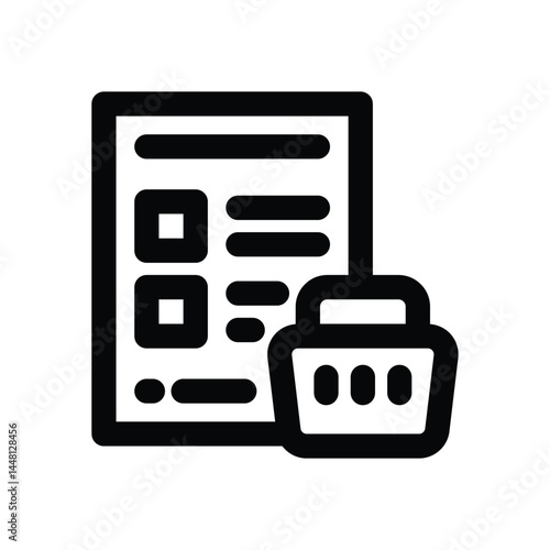 shopping list line icon. Clean and minimalist vector icon for websites, mobile apps, presentations, and logos. Fully scalable and customizable for any project.