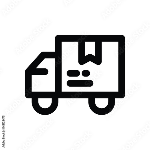 delivery truck line icon. Clean and minimalist vector icon for websites, mobile apps, presentations, and logos. Fully scalable and customizable for any project.