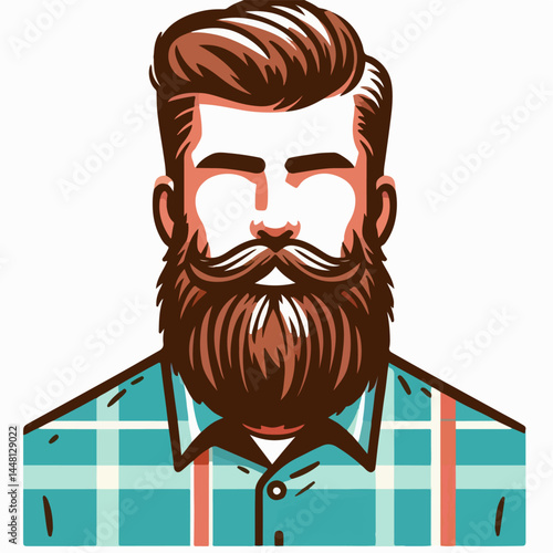 illustration of a person with a mostache and beard