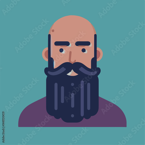 illustration of a person with a mostache and beard