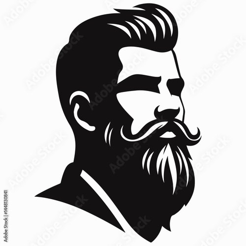 illustration of a person with a mostache and beard