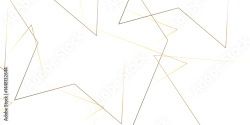 Abstract background with liens and triangles shape on white background. White and golden geometric overlapping rectangle pattern Geometric background soft shadows as patten ..White polygon textured .