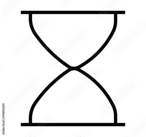 Hourglass glyph icon. Sandglass icon. Hourglass icon.  Flat vector illustration.

