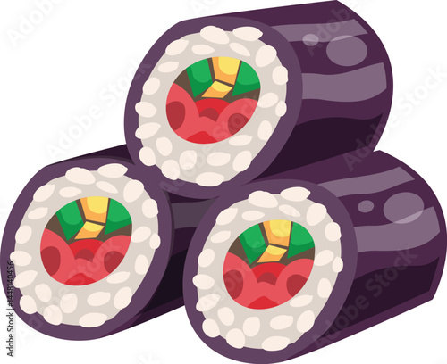 Traditional fresh japanese sushi rolls