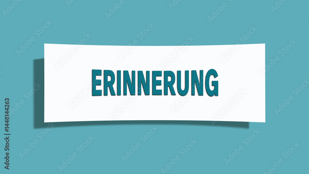 Erinnerung (Memory) - A card isolated on light green background. Erinnerung (Memory) - A card isolated on light green background.