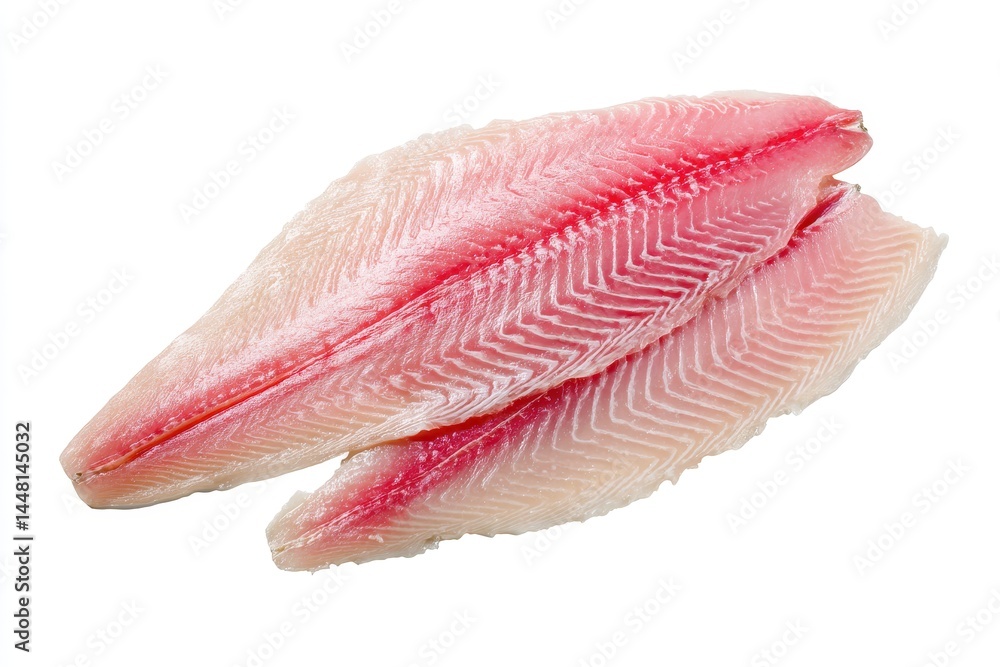 Raw Basa fish fillet on a white background no shadow clipping path cooking ingredient Raw Basa fish fillet on a white background no shadow clipping path cooking ingredient
