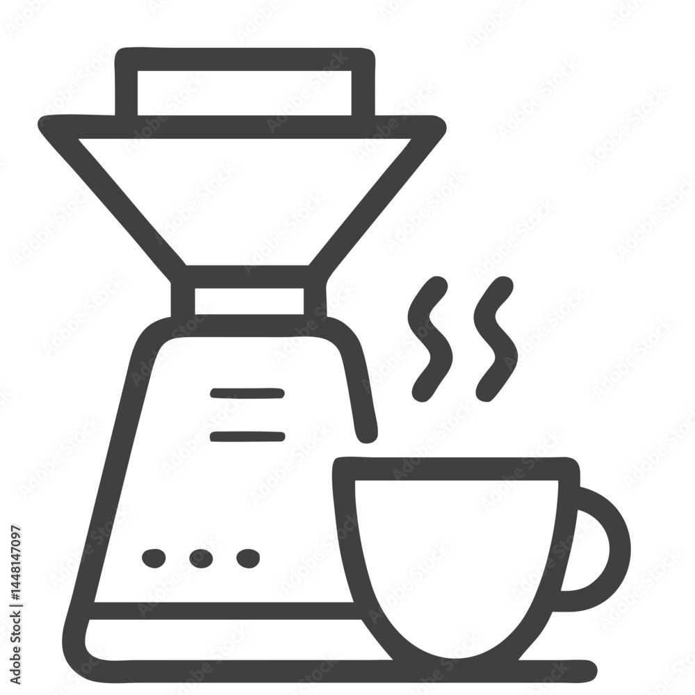 Coffee Brewing Process Icon for Café Websites, Barista Training Materials, Coffee Shop Apps, Brewing Guides, and Beverage Preparation Tutorials Coffee Brewing Process Icon for Café Websites, Barista Training Materials, Coffee Shop Apps, Brewing Guides, and Beverage Preparation Tutorials