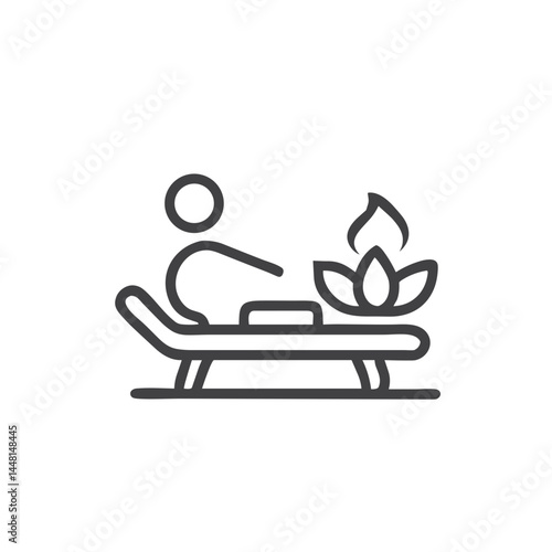 Spa Day Relaxation Icon for Wellness Centers, Beauty Websites, Self-Care Apps, Resort Marketing and Health Retreat Promotions