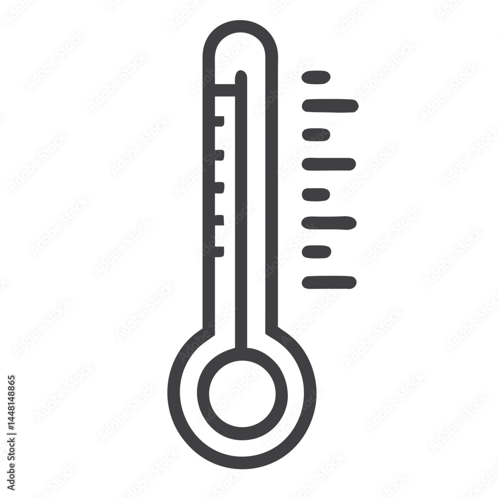 Thermometer Fever Icon for Medical Apps, Health Monitoring Interfaces and Illness Awareness Content Thermometer Fever Icon for Medical Apps, Health Monitoring Interfaces and Illness Awareness Content