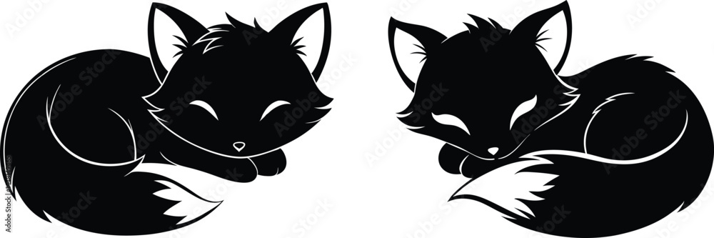 black cat and mouse, black and white cats, black and white cats vector on white background. black cat and mouse, black and white cats, black and white cats vector on white background.
