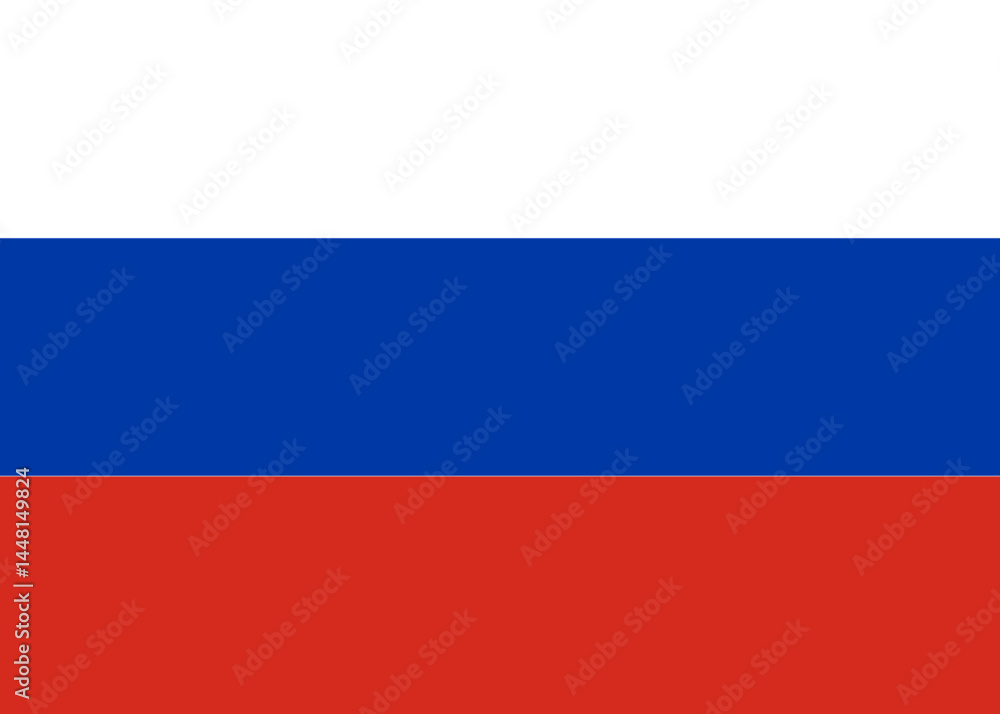 Fototapeta premium Russian flag with white, blue, red stripes
