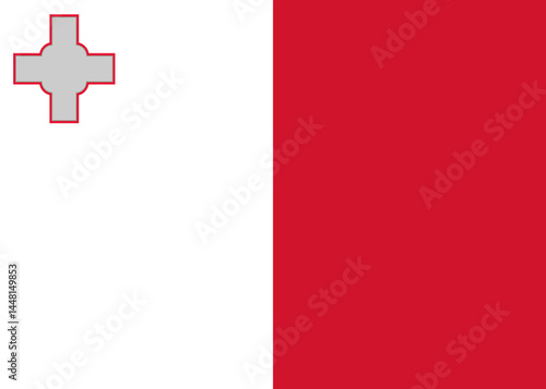 Maltese flag with George Cross on white and red