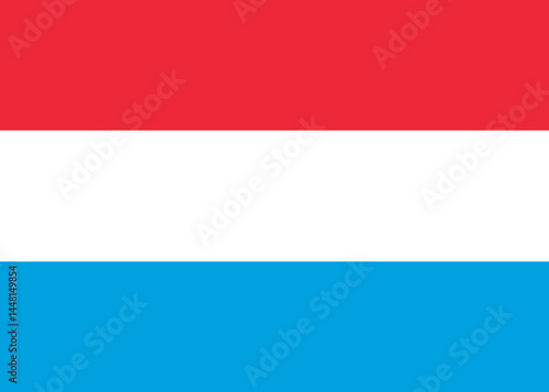 Luxembourg flag with red white and light blue stripes