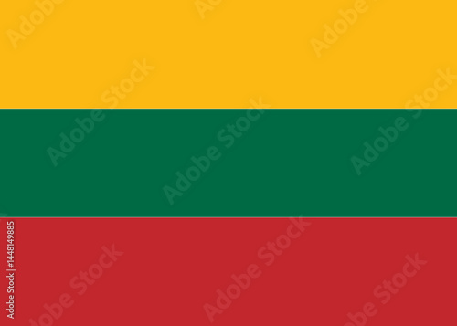 Lithuanian flag with yellow green and red bands Free Download Lithuanian flag with yellow green and red bands - GFXLoad