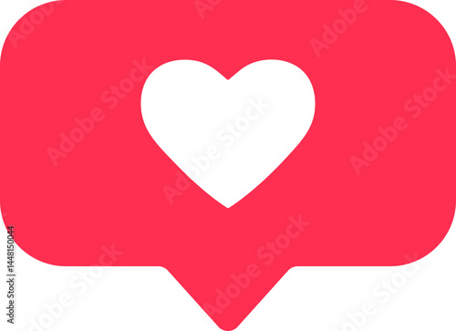 Social media like icon with heart symbol