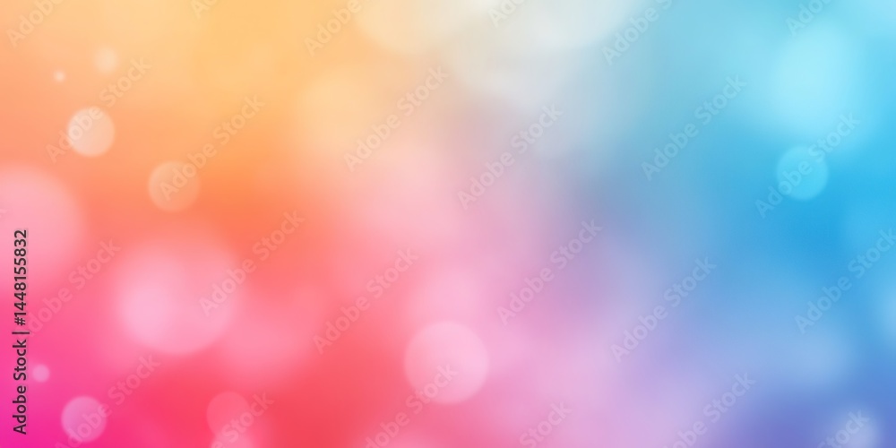 Obraz premium Abstract colorful background with bokeh light spots transitioning from pink to blue and orange