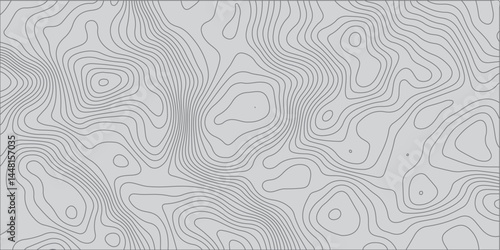"A seamless grayscale topographic contour map pattern with intricate and organic lines representing elevation changes. The design is abstract, ideal for backgrounds or geographic-themed designs."