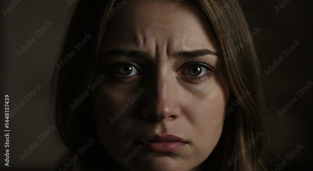 Fototapeta premium Overwhelmed Female Portrait – Visual Representation of Workplace Stress