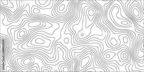 ;Topography grid contour map on white background, Topographic contour lines map seamless pattern. modern graphic topo diagram black line drawing geometric paper art design.