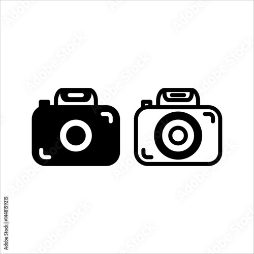 Camera icon set. flat illustration of vector icon on white background