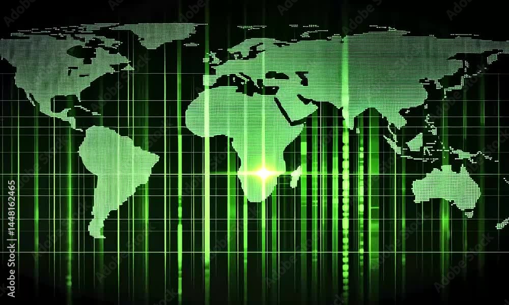 Abstract green world map illustration Abstract green world map illustration