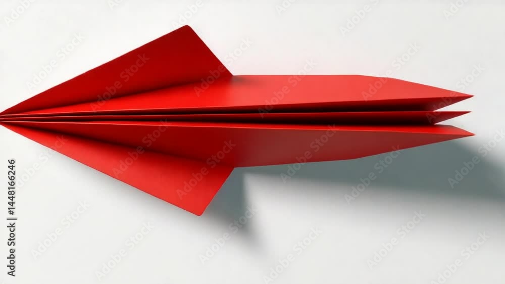 Dynamic Red Triangle Shape Paper Airplane Symbolizing Creativity and Innovation in Design Concepts Dynamic Red Triangle Shape Paper Airplane Symbolizing Creativity and Innovation in Design Concepts