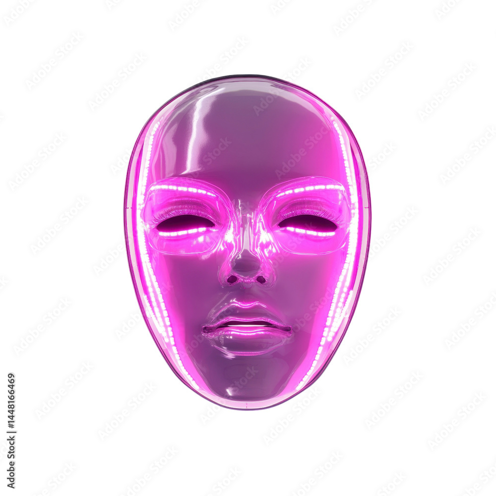 Futuristic Pink LED Light Therapy Face Mask Futuristic Pink LED Light Therapy Face Mask