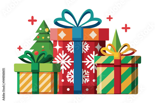 vector illustration of christmas gifts