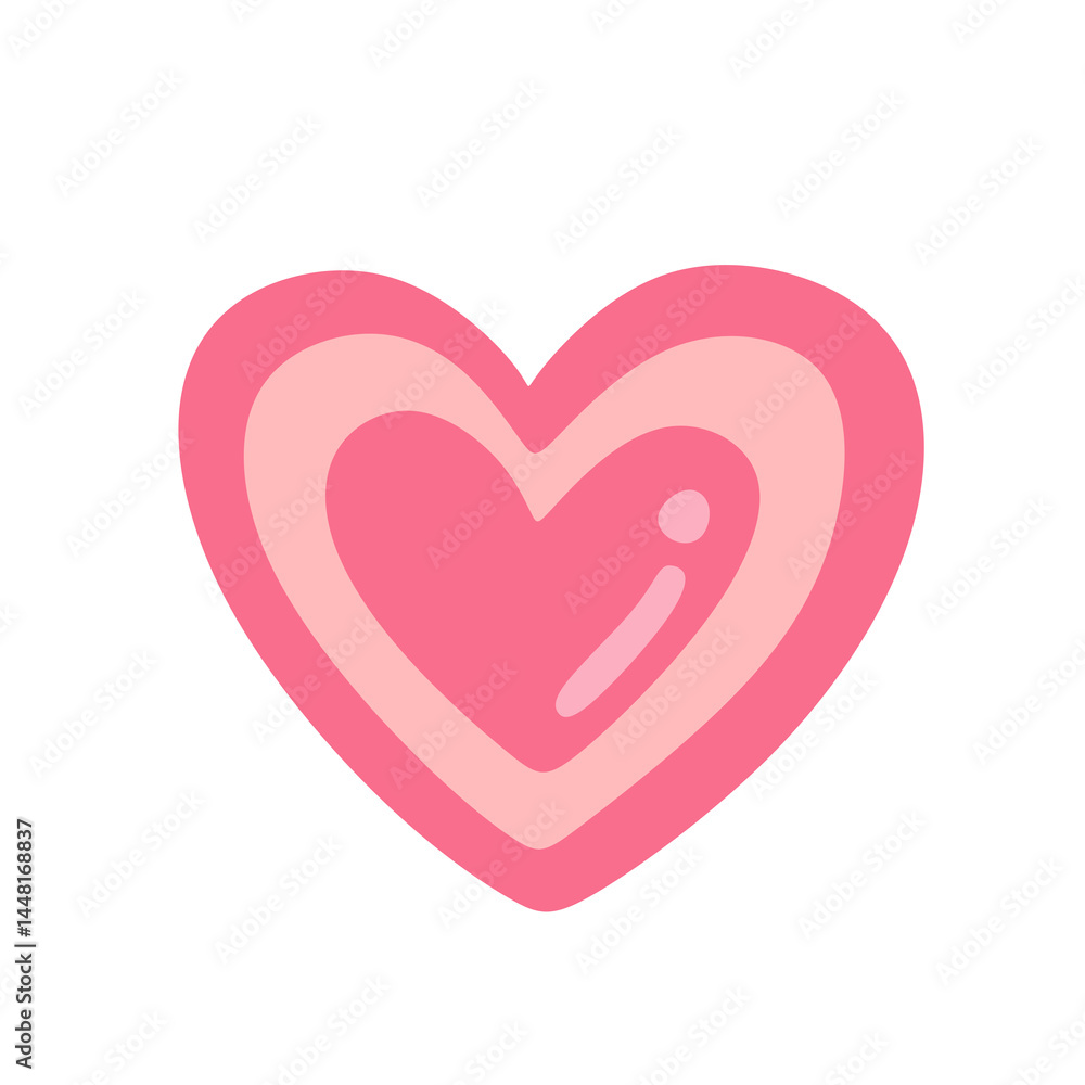 pink heart on white background. element design