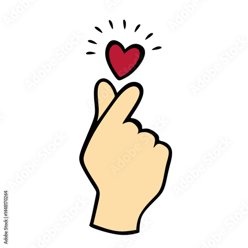 hand making small heart. I love you or mini heart sign. korea love hand sign
