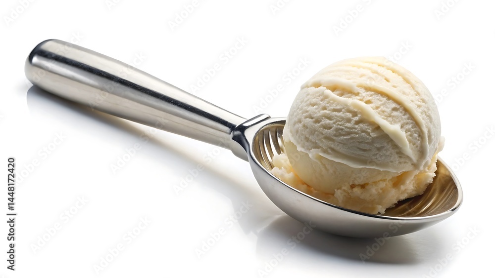 Fototapeta premium Ice cream scup isolated on white background