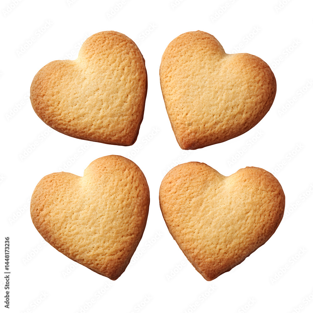 Cookies heart-shaped isolated on white background Cookies heart-shaped isolated on white background