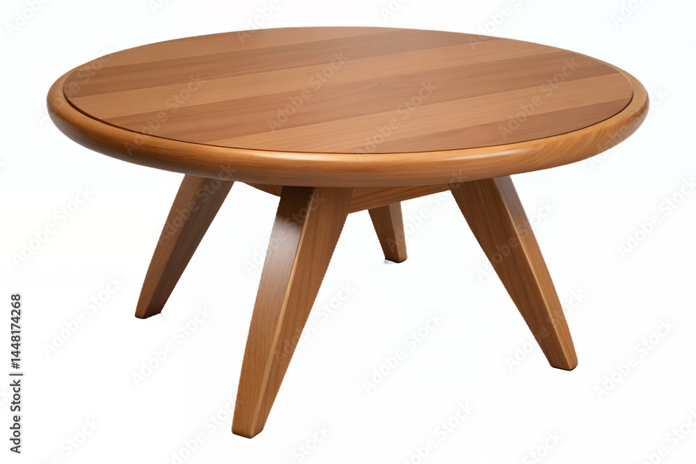 Round Wooden Coffee Table with Unique Legs Mid-Century Modern Design Round Wooden Coffee Table with Unique Legs Mid-Century Modern Design