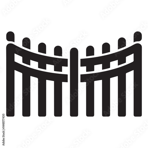 Gate icon Vector Black silhouettes. with white background