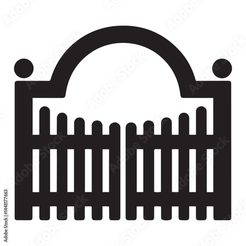 Gate icon Vector Black silhouettes. with white background