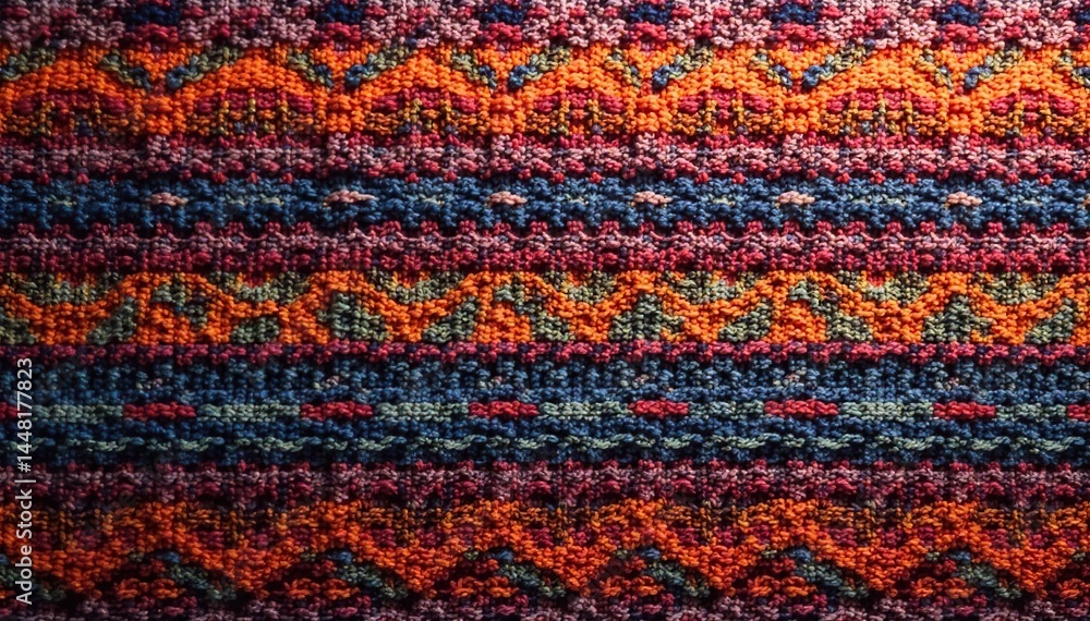 Fototapeta premium Intricate woven textile, repeating geometric design, design, fabric, detail