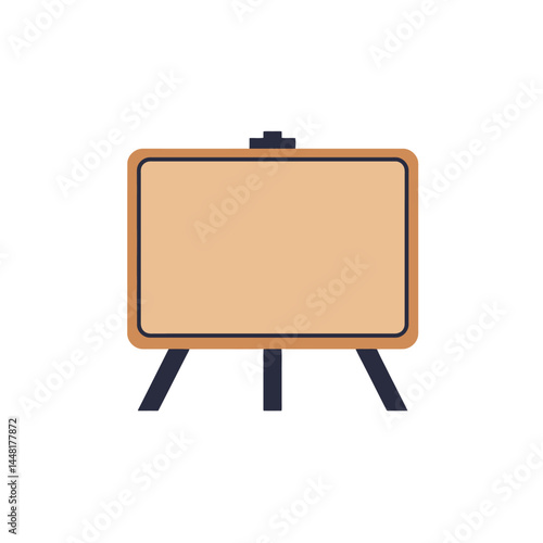 An illustration of a presentation easel featuring text, graphic elements, and a checkmark icon, symbolizing successful concepts.

