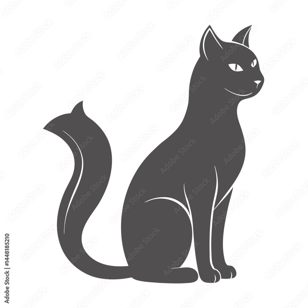 Fototapeta premium Stylized Black Cat Silhouette Vector Illustration 
