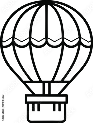 Wallpaper Mural hot air balloon vector, hot air balloon vector illustration, hot air balloon, hot balloon line art vector icon on white background. Torontodigital.ca