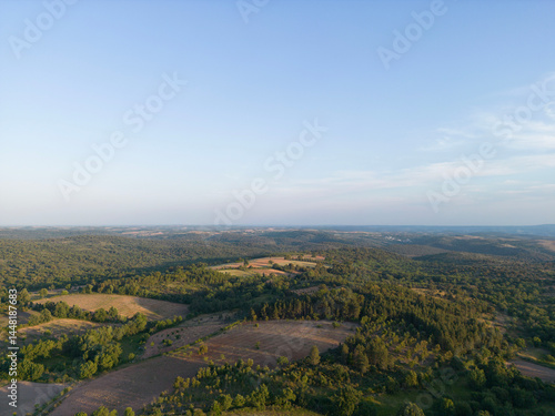 aerial view of countryside