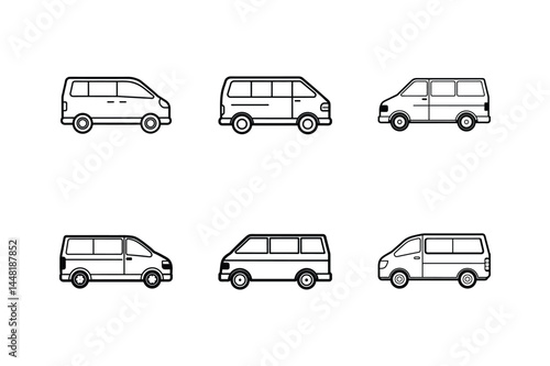 minivan line art vector illustration car design