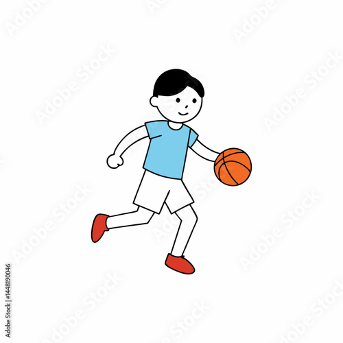 boy playing basketball