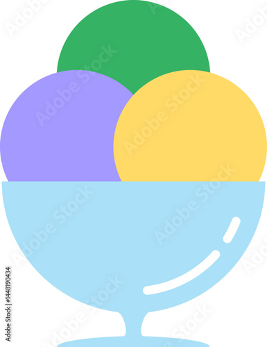 Cartoon ice cream in a cup illustration