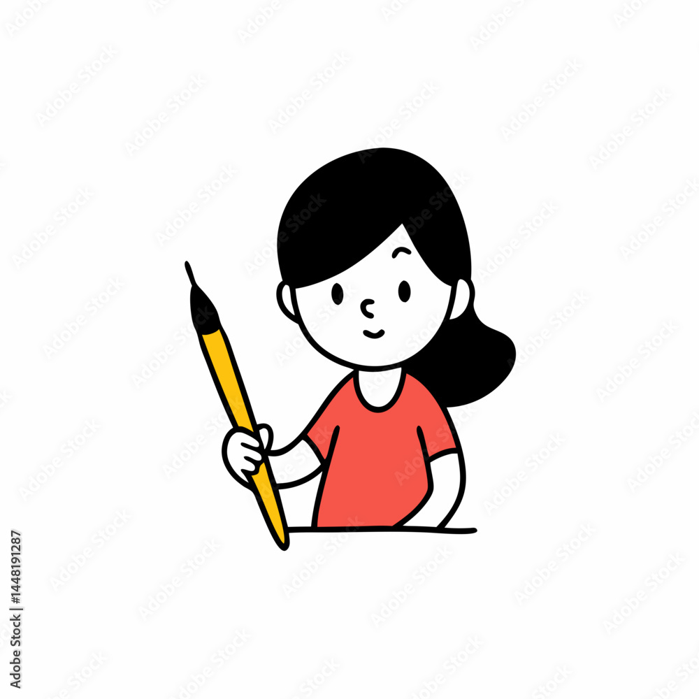 painter with paintbrush painter with paintbrush