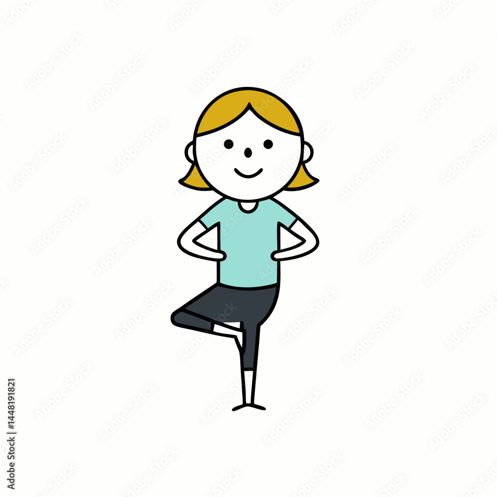 Girl Balancing on one foot in a yoga pose Girl Balancing on one foot in a yoga pose