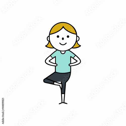 Girl Balancing on one foot in a yoga pose