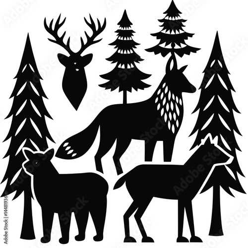 Photography animal vector set
