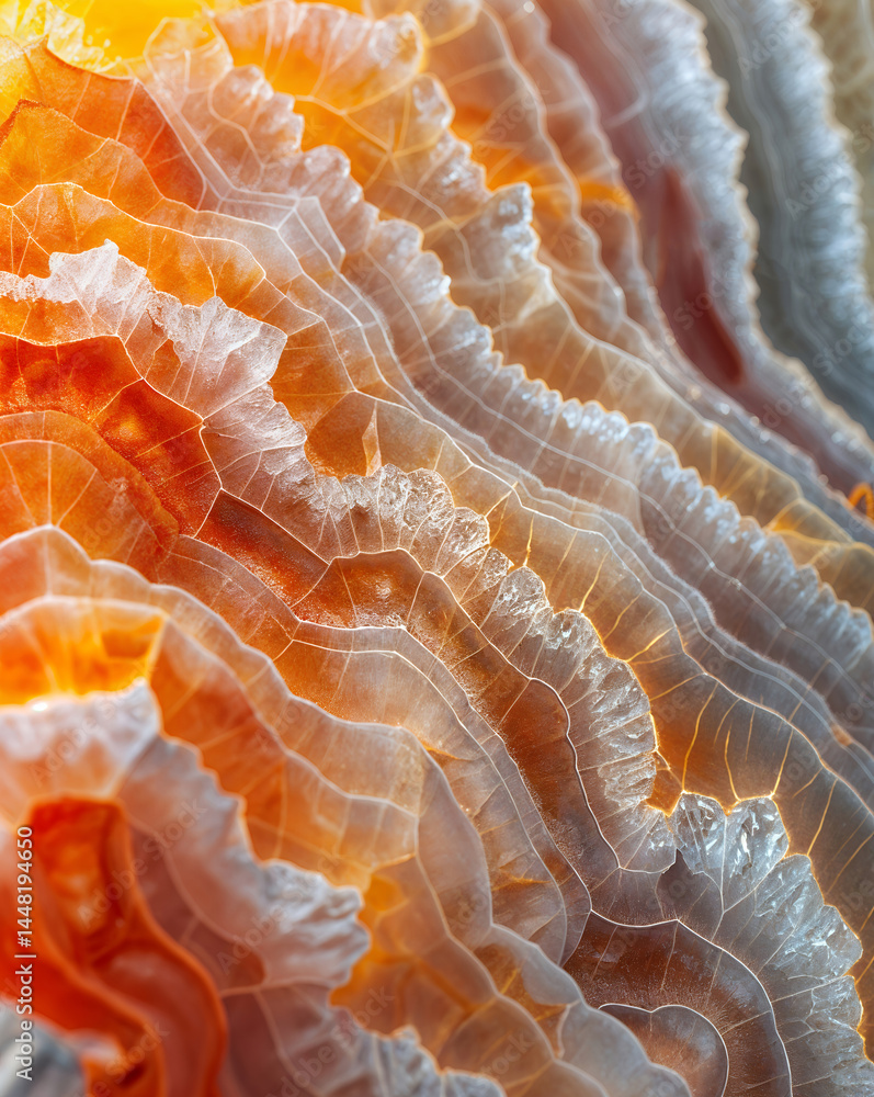 custom made wallpaper toronto digitalColorful translucent mineral layers, close-up of orange and white agate stone texture background.

