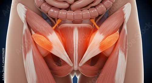 Pelvic Muscles Anatomy Illustration