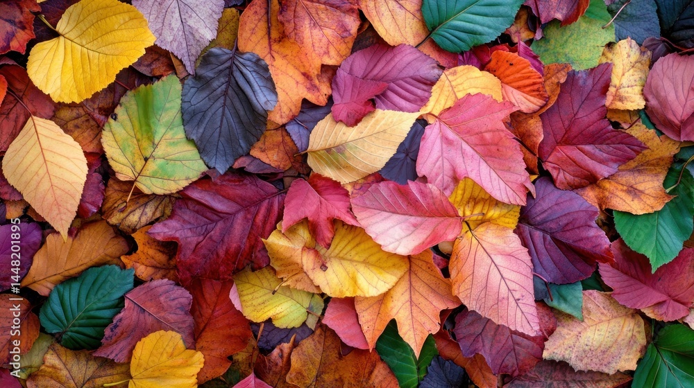 Fototapeta premium Autumn Leaves: A Colorful Tapestry of Fall Foliage
